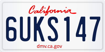 CA license plate 6UKS147