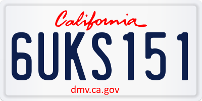 CA license plate 6UKS151