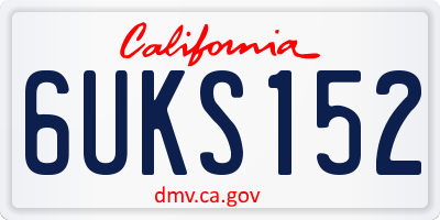 CA license plate 6UKS152