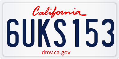 CA license plate 6UKS153