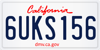 CA license plate 6UKS156