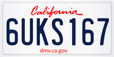 CA license plate 6UKS167