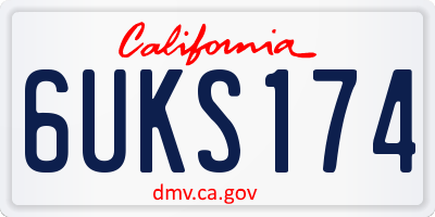 CA license plate 6UKS174