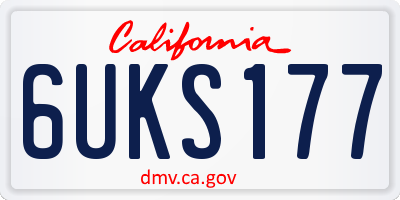 CA license plate 6UKS177