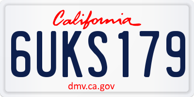 CA license plate 6UKS179