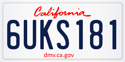 CA license plate 6UKS181