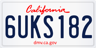 CA license plate 6UKS182