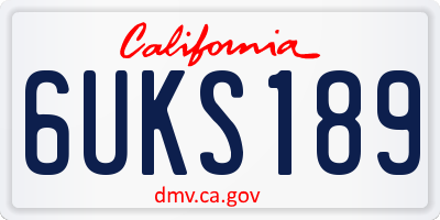 CA license plate 6UKS189