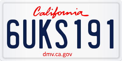 CA license plate 6UKS191