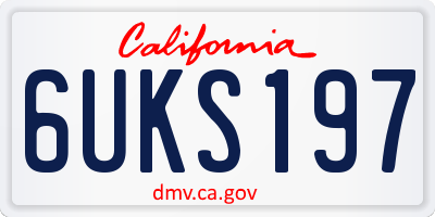 CA license plate 6UKS197