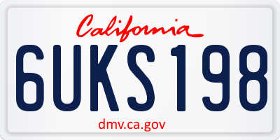 CA license plate 6UKS198