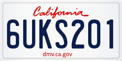 CA license plate 6UKS201