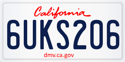 CA license plate 6UKS206