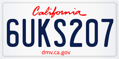 CA license plate 6UKS207