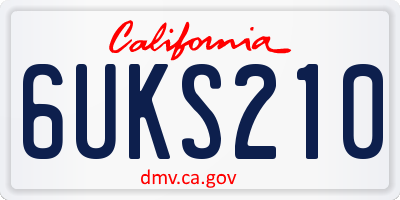 CA license plate 6UKS210