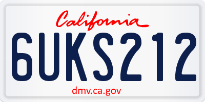 CA license plate 6UKS212