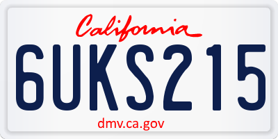 CA license plate 6UKS215