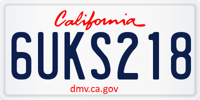 CA license plate 6UKS218