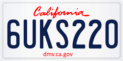 CA license plate 6UKS220