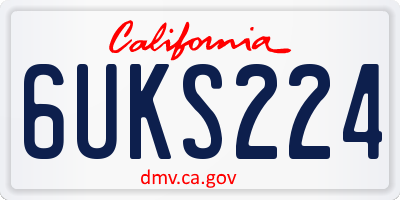 CA license plate 6UKS224
