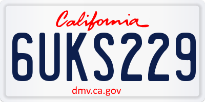 CA license plate 6UKS229
