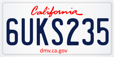 CA license plate 6UKS235