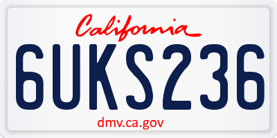 CA license plate 6UKS236