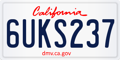CA license plate 6UKS237