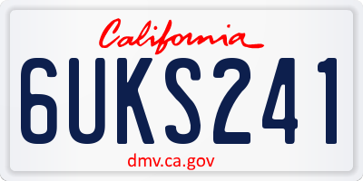 CA license plate 6UKS241