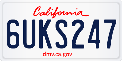 CA license plate 6UKS247