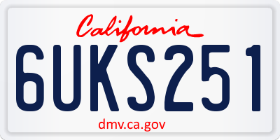 CA license plate 6UKS251