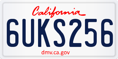 CA license plate 6UKS256