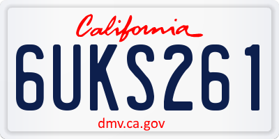 CA license plate 6UKS261