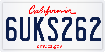 CA license plate 6UKS262