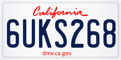 CA license plate 6UKS268