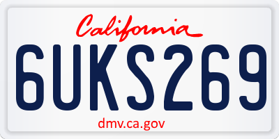 CA license plate 6UKS269