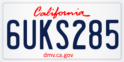 CA license plate 6UKS285