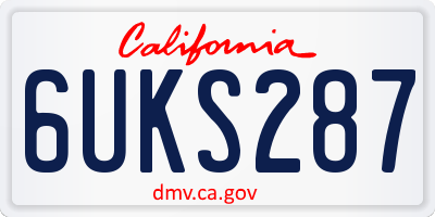 CA license plate 6UKS287