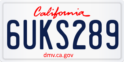 CA license plate 6UKS289