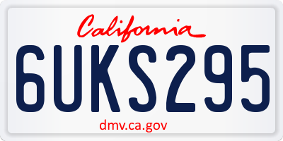 CA license plate 6UKS295