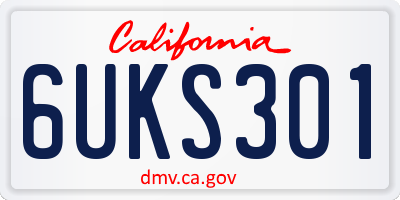 CA license plate 6UKS301