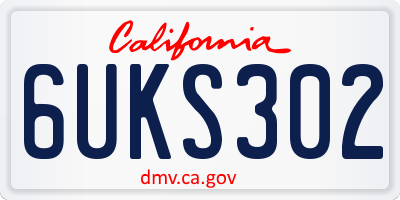 CA license plate 6UKS302