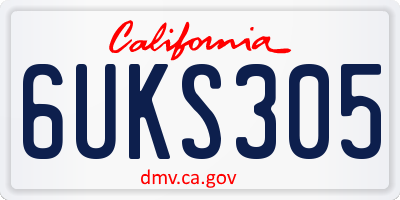 CA license plate 6UKS305