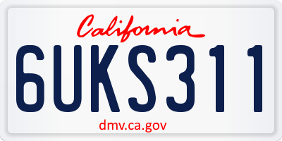 CA license plate 6UKS311
