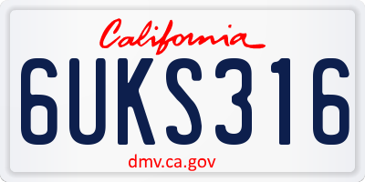 CA license plate 6UKS316