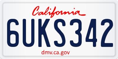 CA license plate 6UKS342