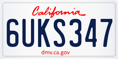 CA license plate 6UKS347