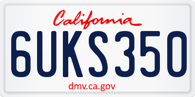 CA license plate 6UKS350
