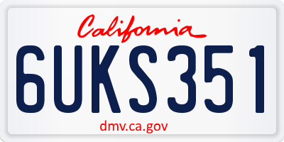 CA license plate 6UKS351