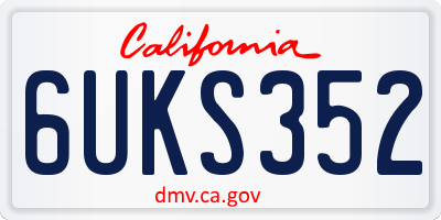CA license plate 6UKS352